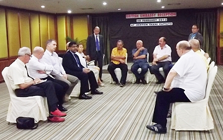 A handful of British ex-pats domiciled in Pattaya meet with H.E. Asif Ahmad, the British ambassador to Thailand and British Consul Michael Hancock.